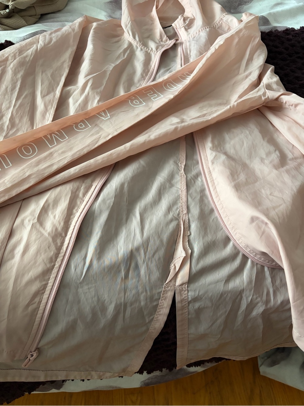 Under Armour Women's Hooded Windbreaker — Pale Pink - Picture 4 of 4